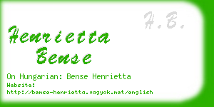 henrietta bense business card